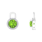 Nova diamond set earrings attachments set with a round Peridot Gardiner Brothers