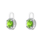 Nova diamond set earrings attachments set with a round Peridot Gardiner Brothers