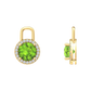 Nova diamond set earrings attachments set with a round Peridot Gardiner Brothers