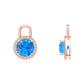 Nova diamond set earrings attachments set with a round Swiss Blue Topaz Gardiner Brothers