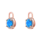 Nova diamond set earrings attachments set with a round Swiss Blue Topaz Gardiner Brothers