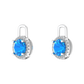 Nova diamond set earrings attachments set with a round Swiss Blue Topaz Gardiner Brothers