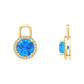 Nova diamond set earrings attachments set with a round Swiss Blue Topaz Gardiner Brothers