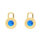 Nova diamond set earrings attachments set with a round Swiss Blue Topaz Gardiner Brothers