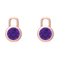 Nova earring attachments in a plain bezel setting with round Amethyst Gardiner Brothers