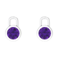 Nova earring attachments in a plain bezel setting with round Amethyst Gardiner Brothers