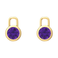 Nova earring attachments in a plain bezel setting with round Amethyst Gardiner Brothers