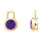 Nova earring attachments in a plain bezel setting with round Amethyst Gardiner Brothers