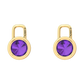 Nova earring attachments in a plain bezel setting with round Amethyst Gardiner Brothers