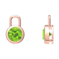Nova earring attachments in a plain bezel setting with round Peridot Gardiner Brothers
