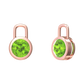 Nova earring attachments in a plain bezel setting with round Peridot Gardiner Brothers
