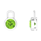 Nova earring attachments in a plain bezel setting with round Peridot Gardiner Brothers