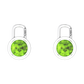 Nova earring attachments in a plain bezel setting with round Peridot Gardiner Brothers