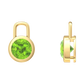 Nova earring attachments in a plain bezel setting with round Peridot Gardiner Brothers