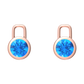 Nova earring attachments in a plain bezel setting with round Swiss Blue Topaz Gardiner Brothers