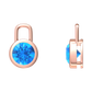 Nova earring attachments in a plain bezel setting with round Swiss Blue Topaz Gardiner Brothers