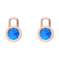 Nova earring attachments in a plain bezel setting with round Swiss Blue Topaz Gardiner Brothers