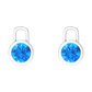 Nova earring attachments in a plain bezel setting with round Swiss Blue Topaz Gardiner Brothers