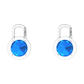 Nova earring attachments in a plain bezel setting with round Swiss Blue Topaz Gardiner Brothers