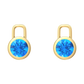 Nova earring attachments in a plain bezel setting with round Swiss Blue Topaz Gardiner Brothers