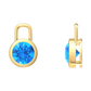 Nova earring attachments in a plain bezel setting with round Swiss Blue Topaz Gardiner Brothers