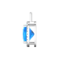 Nova diamond set pendant attachment set with a cushion shaped Swiss Blue Topaz Gardiner Brothers