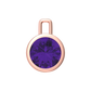 Nova pendant attachment in a plain bezel setting with round Amethyst Gardiner Brothers Rose Gold