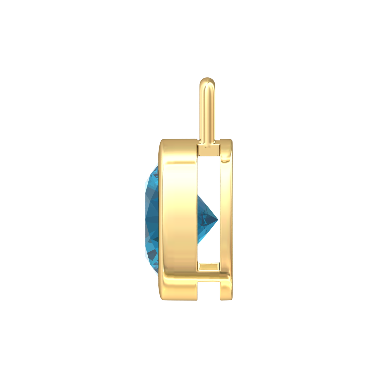 Nova pendant attachment in a plain bezel setting with round London Blue Topaz Gardiner Brothers