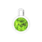 Nova pendant attachment in a plain bezel setting with round Peridot Gardiner Brothers