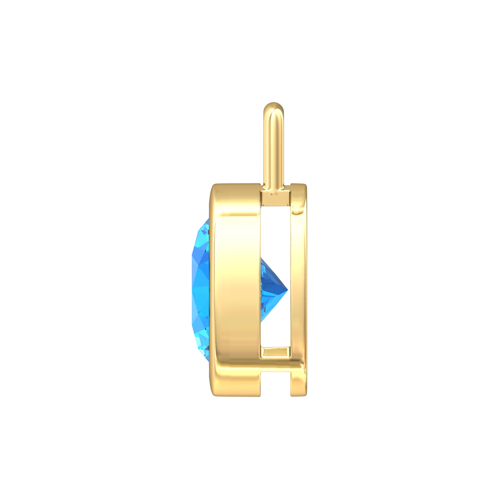 Nova pendant attachment in a plain bezel setting with round Swiss Blue Topaz Gardiner Brothers