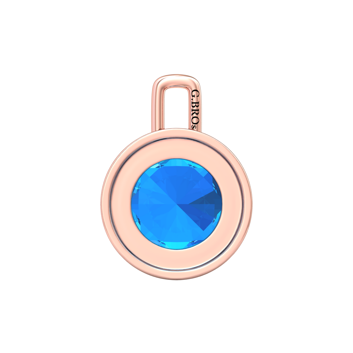 Nova diamond set pendant attachment set with a round Swiss Blue Topaz Gardiner Brothers