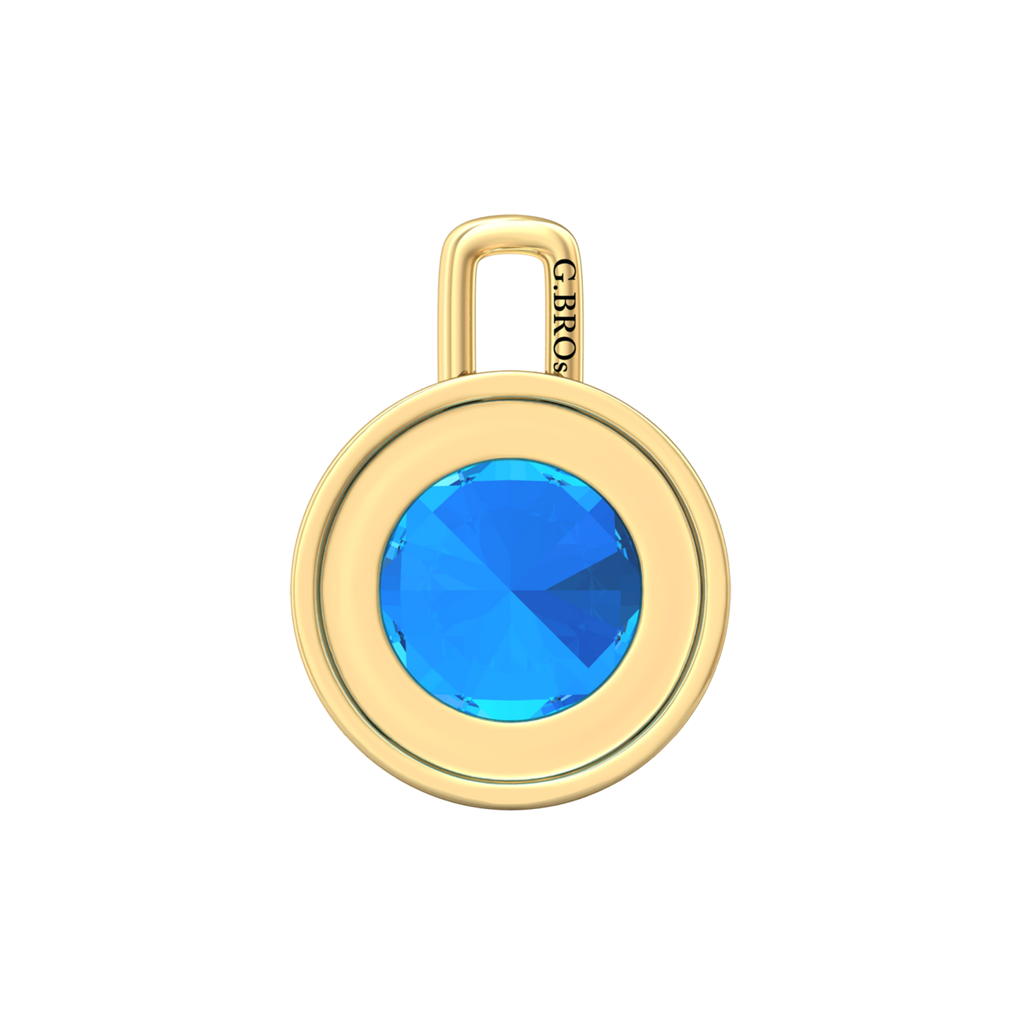 Nova diamond set pendant attachment set with a round Swiss Blue Topaz Gardiner Brothers