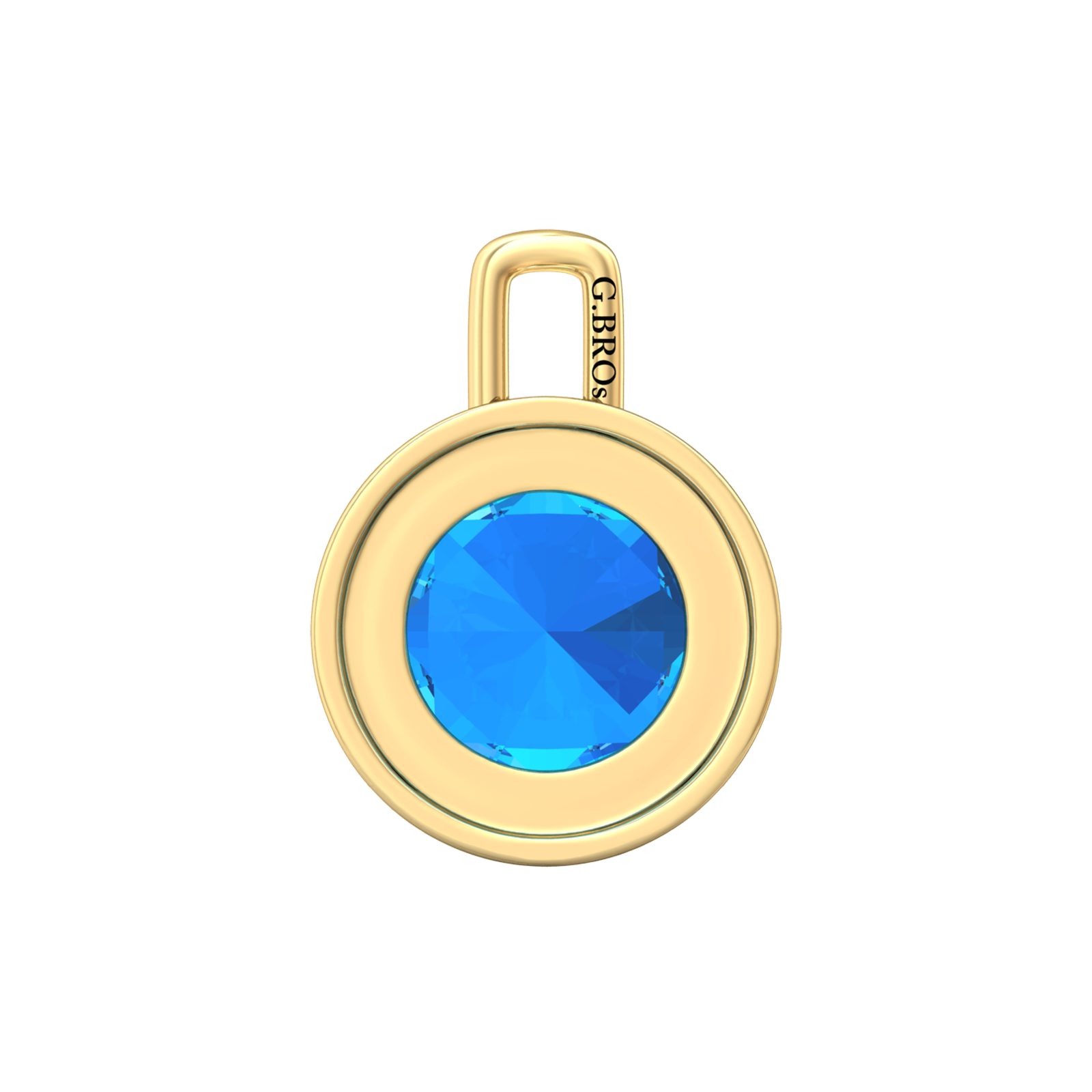 Nova diamond set pendant attachment set with a round Swiss Blue Topaz Gardiner Brothers