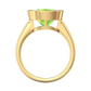 Nova cushion shaped Peridot ring set in a plain bezel setting Gardiner Brothers