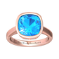 Nova cushion shaped Swiss Blue Topaz ring set in a plain bezel setting Gardiner Brothers