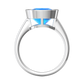 Nova cushion shaped Swiss Blue Topaz ring set in a plain bezel setting Gardiner Brothers