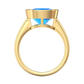 Nova cushion shaped Swiss Blue Topaz ring set in a plain bezel setting Gardiner Brothers