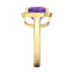 Nova cushion shaped Amethyst ring with a halo of diamonds Gardiner Brothers