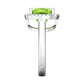 Nova cushion shaped Peridot ring with a halo of diamonds Gardiner Brothers