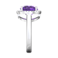 Nova round Amethyst ring with a halo of diamonds Gardiner Brothers