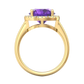 Nova round Amethyst ring with a halo of diamonds Gardiner Brothers