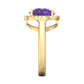 Nova round Amethyst ring with a halo of diamonds Gardiner Brothers