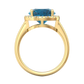 Nova round London Blue Topaz ring with a halo of diamonds Gardiner Brothers