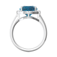 Nova round London Blue Topaz ring with a halo of diamonds Gardiner Brothers