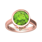 Nova round Peridot ring set in a plain bezel setting Gardiner Brothers