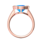 Nova round Swiss Blue Topaz ring set in a plain bezel setting Gardiner Brothers