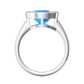 Nova round Swiss Blue Topaz ring set in a plain bezel setting Gardiner Brothers