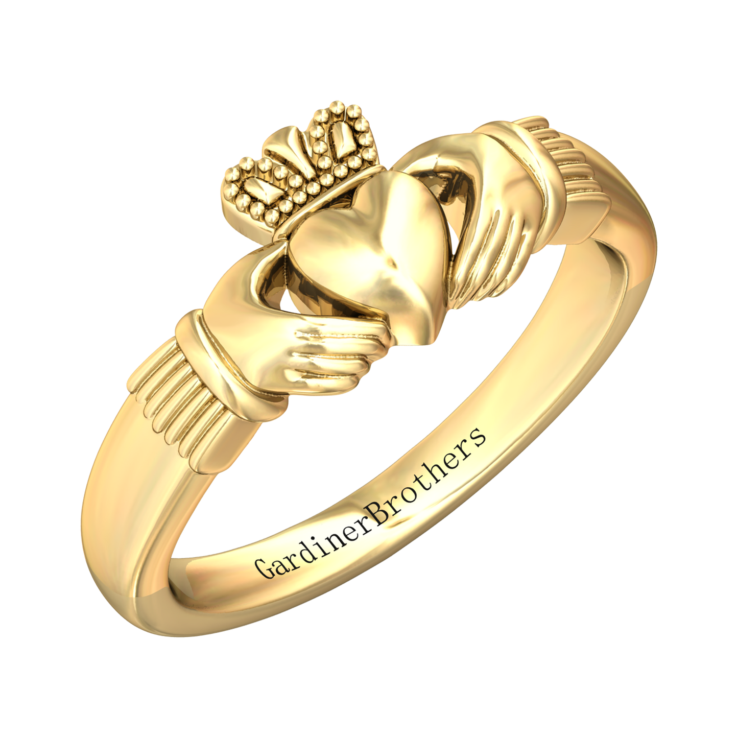 Claddagh Ring - 8mm Gardiner Brothers 9ct Yellow Gold Medium Weight