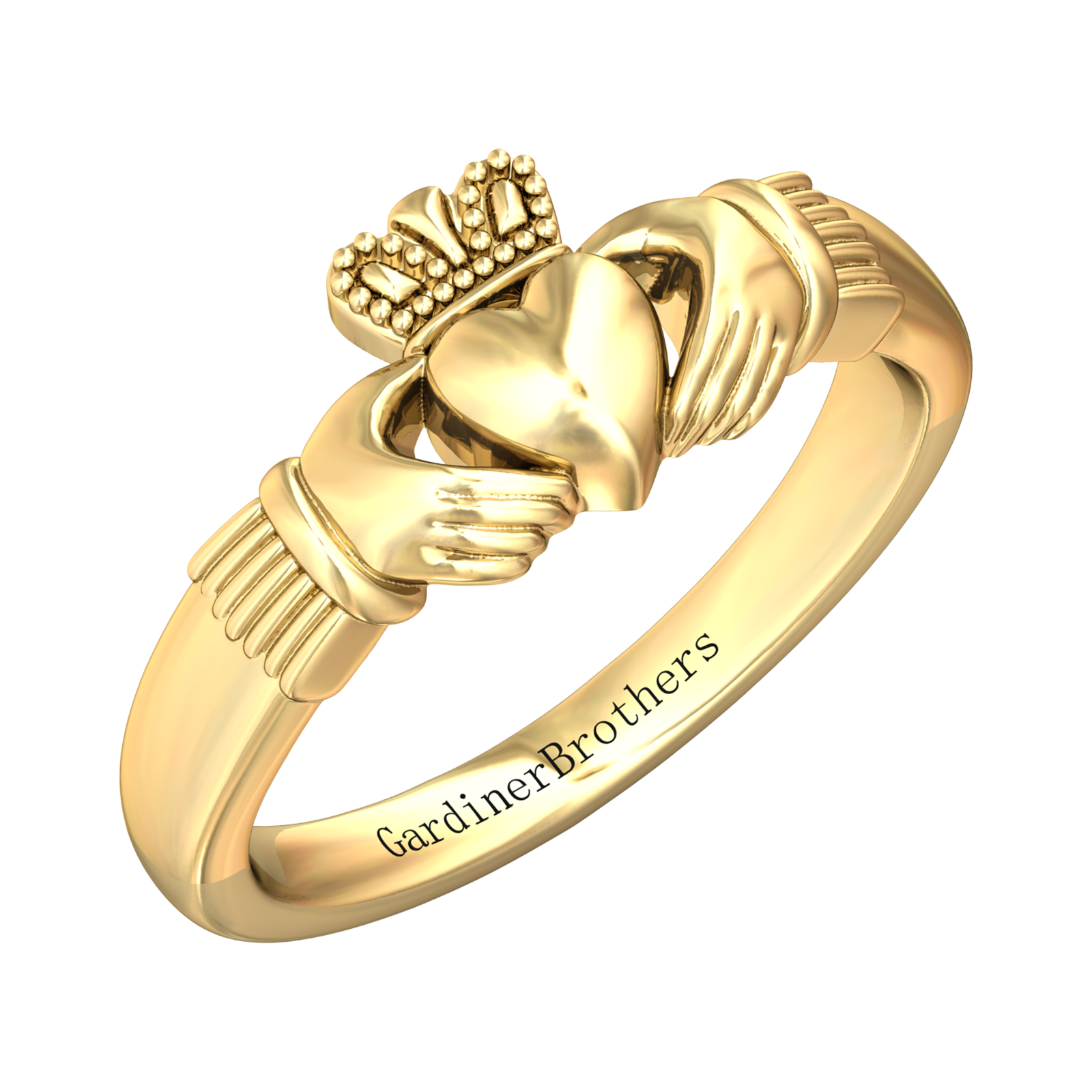 Claddagh Ring - 8mm Gardiner Brothers 9ct Yellow Gold Medium Weight