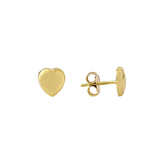 Yellow Gold Heart Shaped Stud Earrings Gardiner Brothers